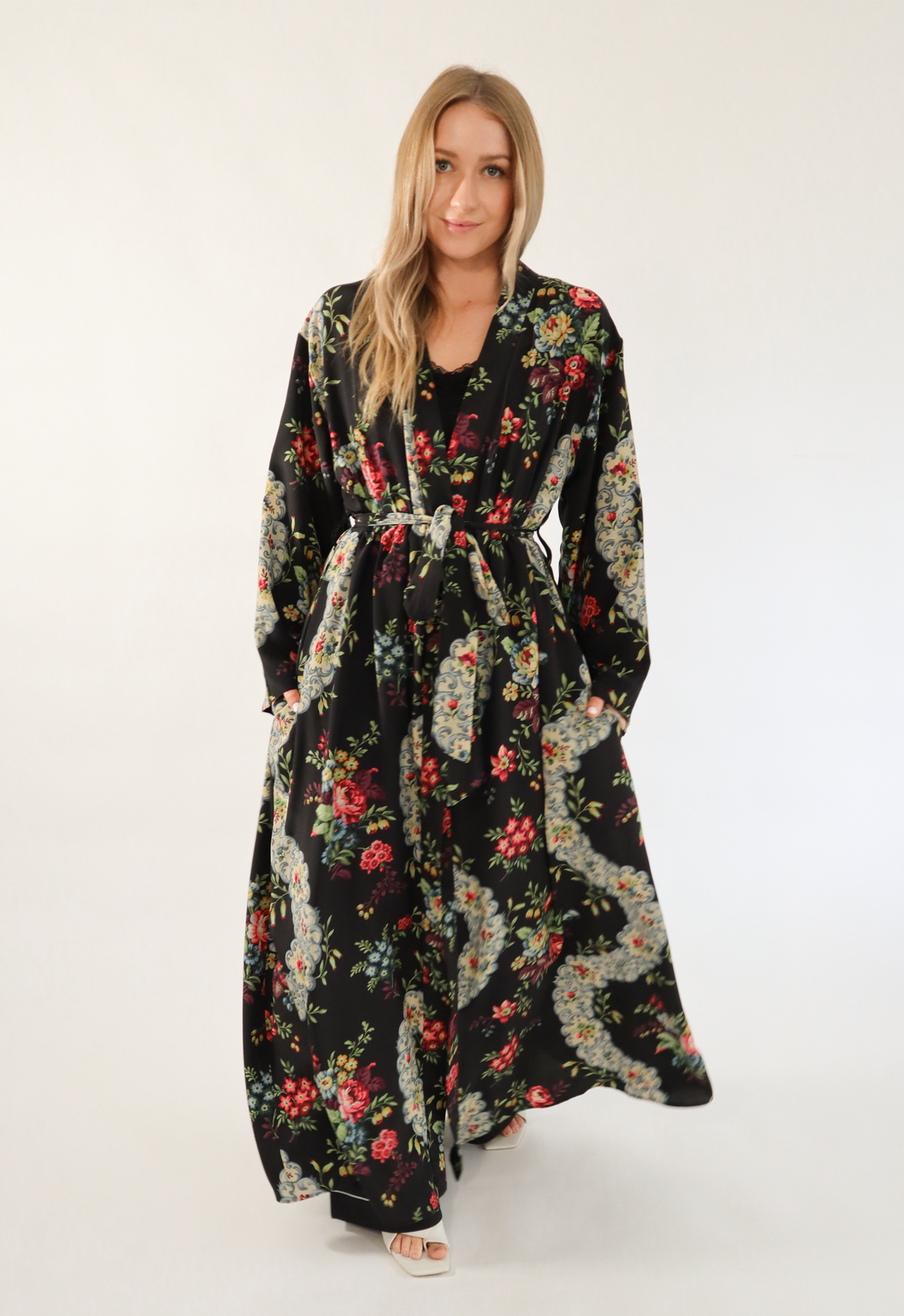  Silk Liberty of London couture robe tied at waist 